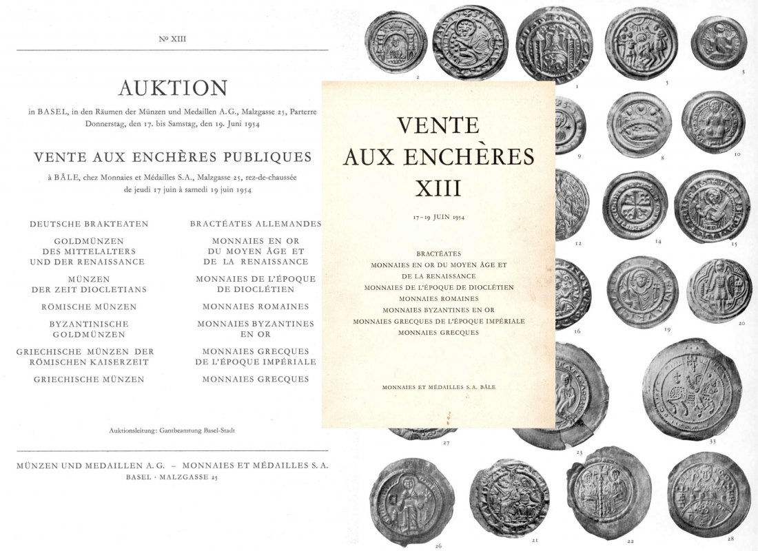  Münzen & Medaillen AG Basel - Auktion 13 (1954) Antike ,Deutsche Brakteaten ua.   