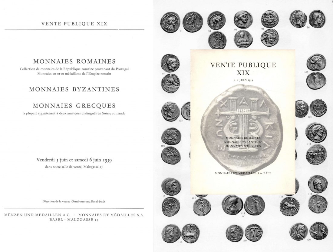  Münzen & Medaillen AG Basel - Auktion 19 (1959) Monnaies Romaines ,Grecques ....   