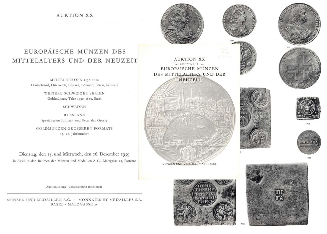  Münzen & Medaillen AG Basel - Auktion 20 (1959) Europäische Münzen des Mittelalters und der Neuzeit   