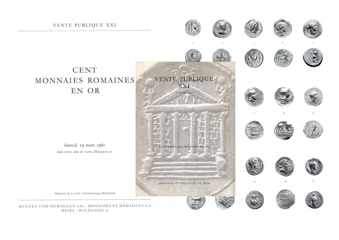  Münzen & Medaillen AG Basel - Auktion 21 (1960) - Cent Monnaies Romaines en Or   