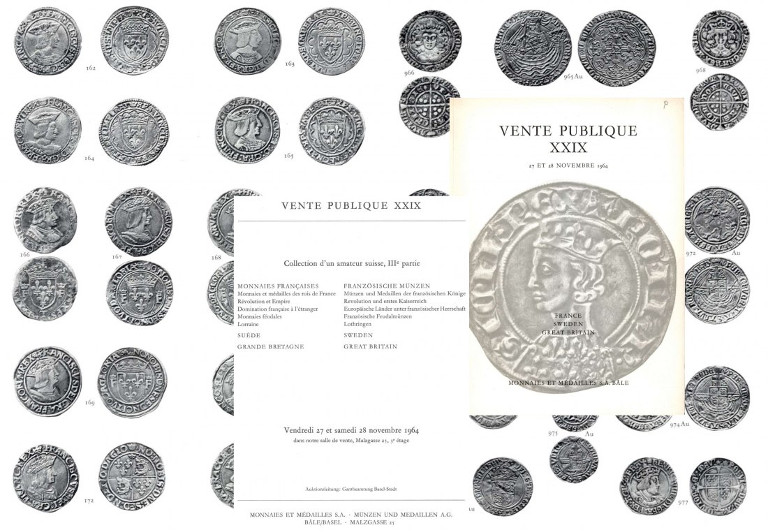  Münzen & Medaillen AG Basel - Auktion 29 (1964) France ,Sweden ,Great Britain   
