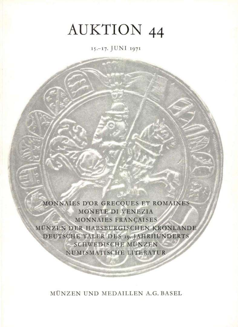  Münzen & Medaillen AG Basel 44 1971 Antike ,Habsburg ,Schweden ,Frankreich ua   