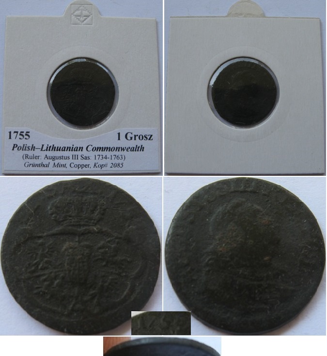  1755, Polnisch-litauisches Königreichs-1 Grosz, Grünthal Mint   