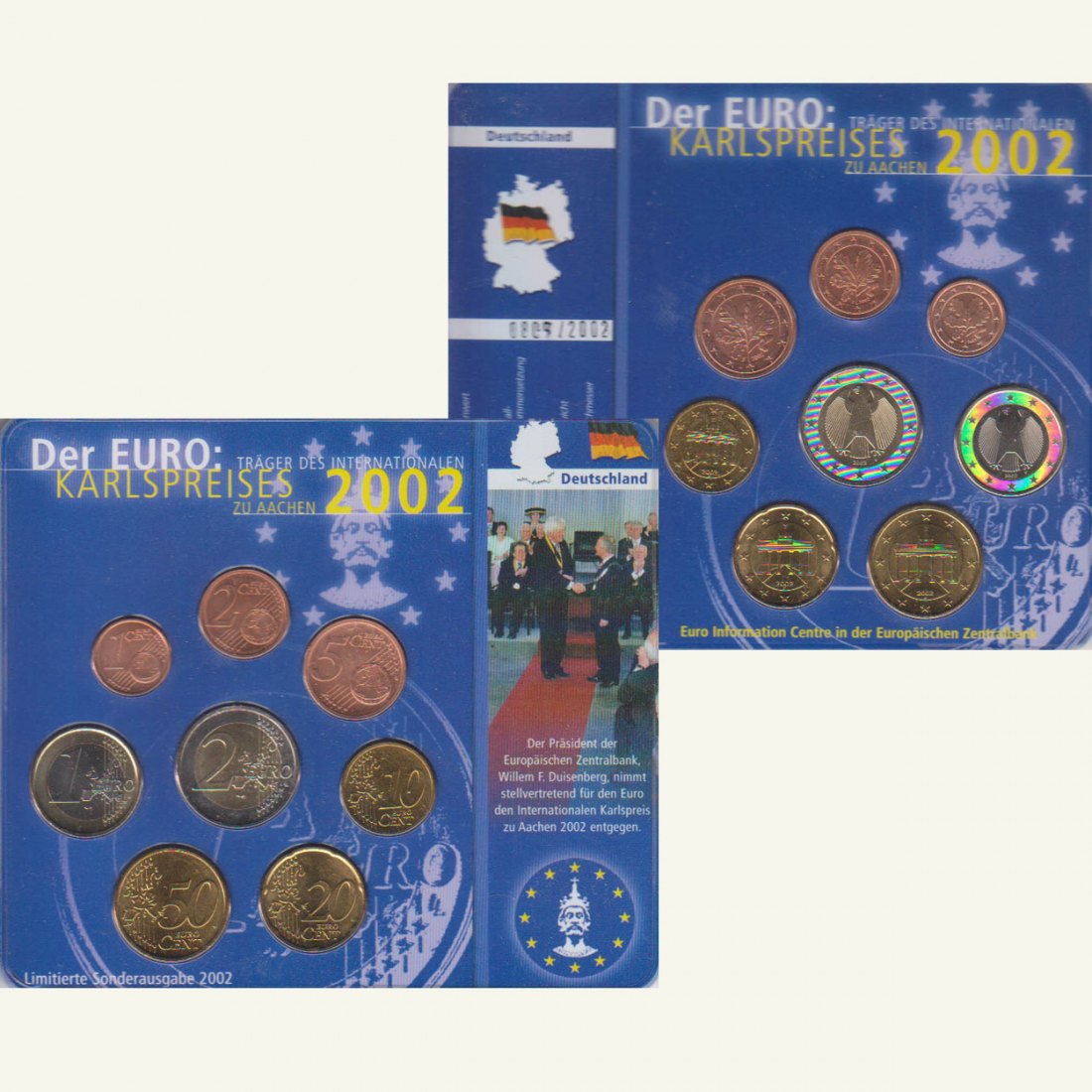 Sonder-KMS BRD mit *Karlspreis für den Euro* 2002 nur 2.002 Stück!   