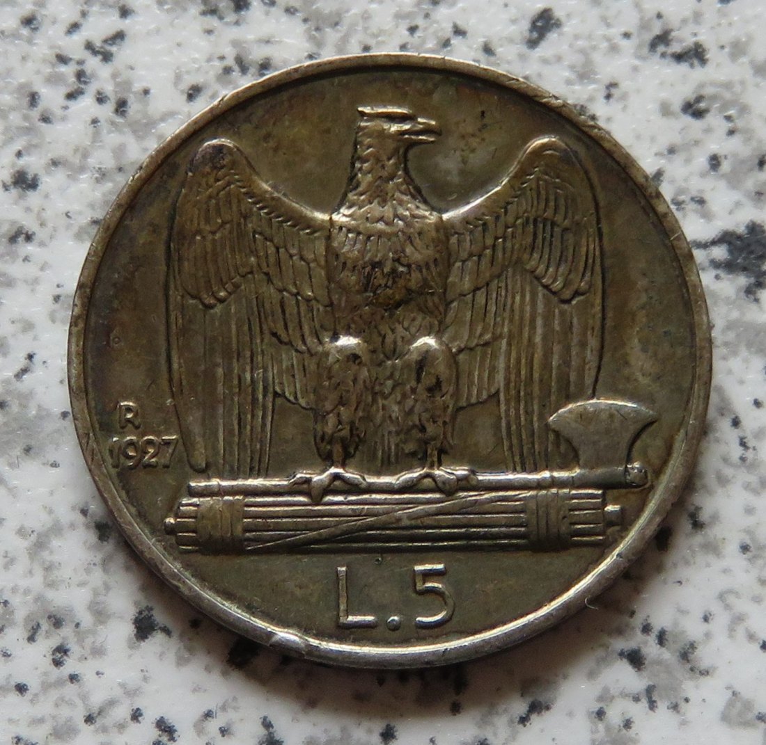 Italien 5 Lire 1927   