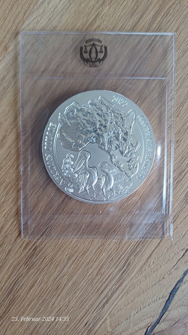 1 Unze (oz) Silber African Ounce Pelikan Silbermünze 2022 Ruanda