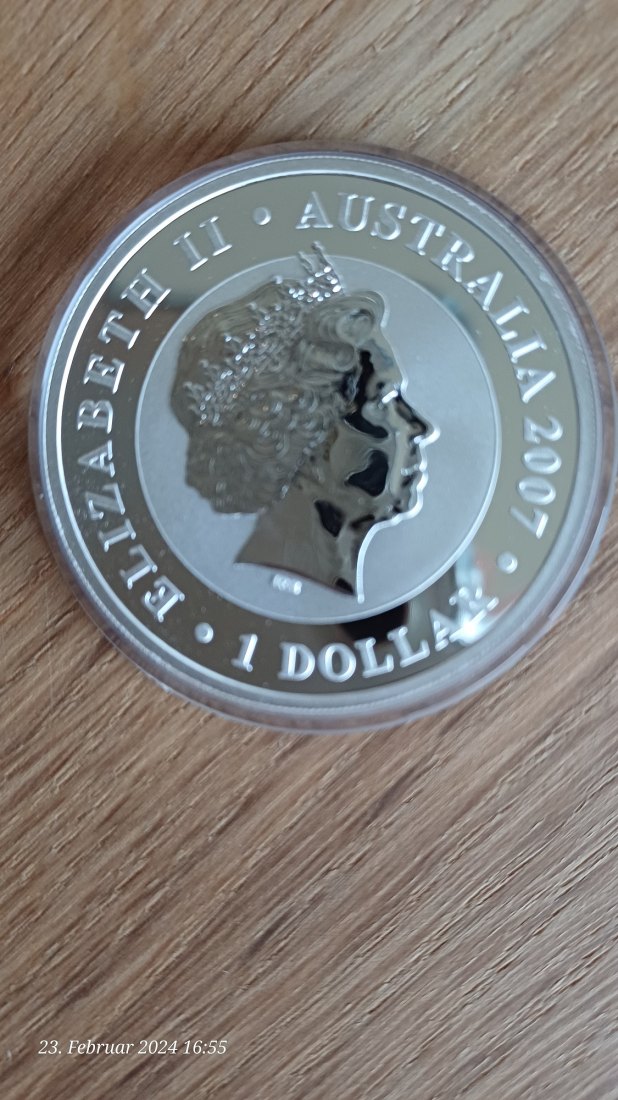  Australien 1$ Koala 2007, 1 Unze Silber   