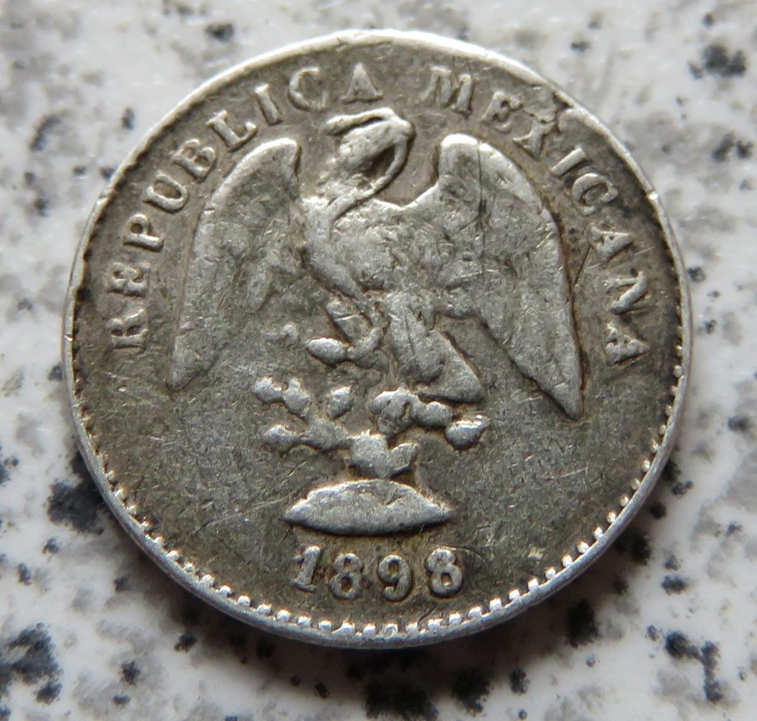  Mexiko 5 Centavos 1898 Mo M, seltener   