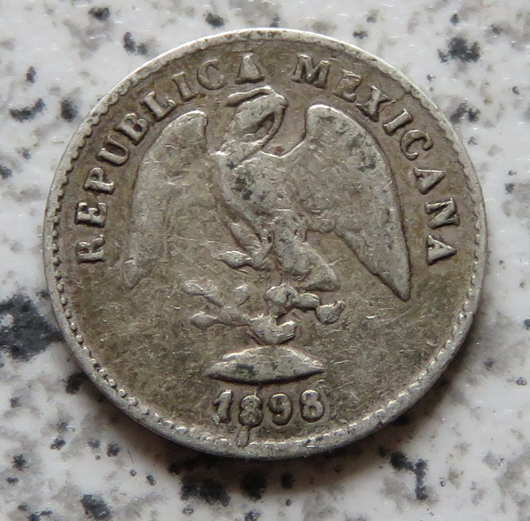  Mexiko 5 Centavos 1898 Zs Z, seltener   