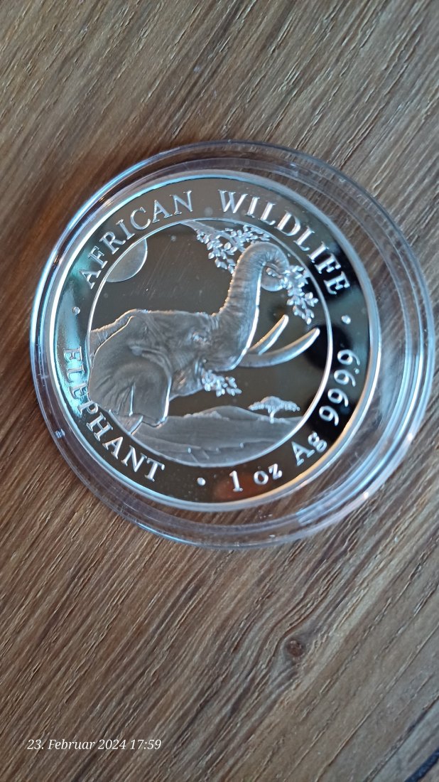  Somalia - African Wildlife Elefant 2023 - 1 Oz Silber   