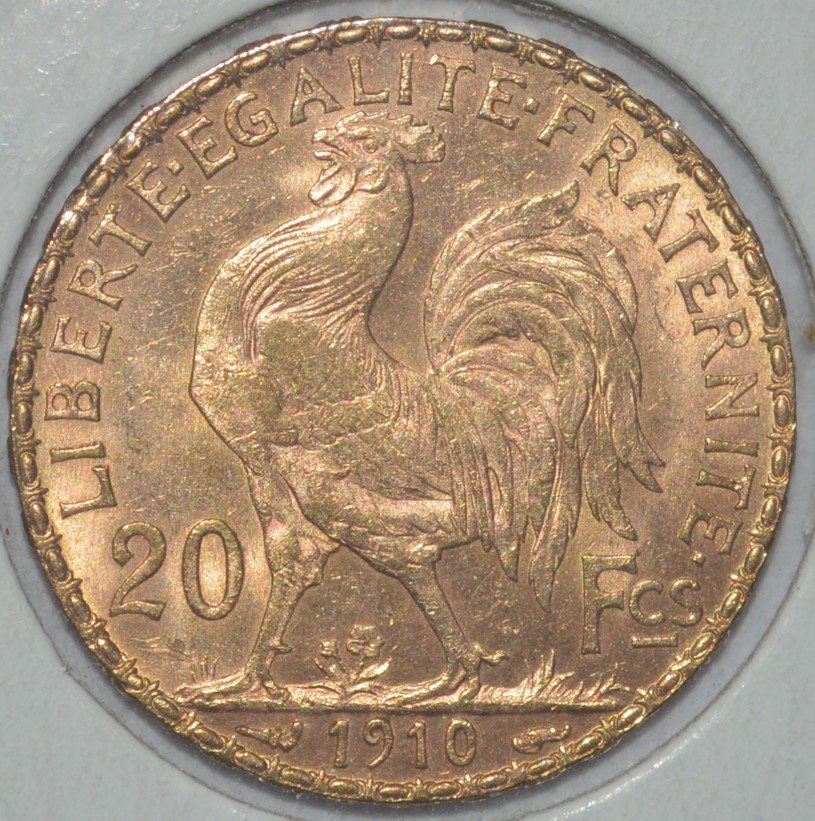  -kirofa - FRANKREICH 20 GOLD FRANCS- MARIANNE 1910 - GOLD 5.81 gr - VZ   