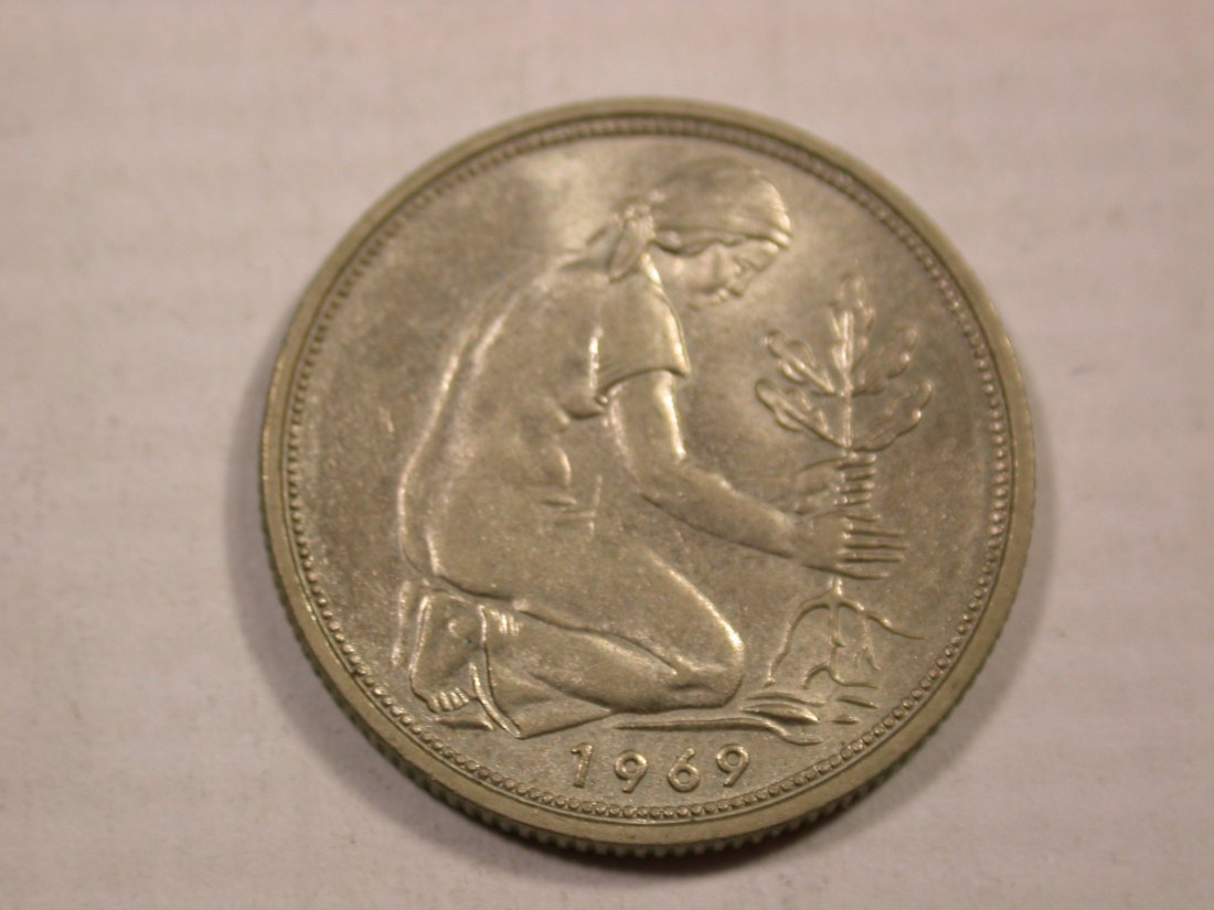  I3  BRD  50 Pfennig 1969 D in f.st/St  Originalbilder   