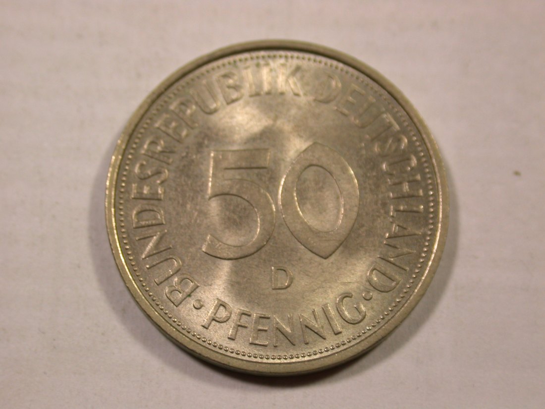  I3  BRD  50 Pfennig 1972 D in f.st/St  Originalbilder   