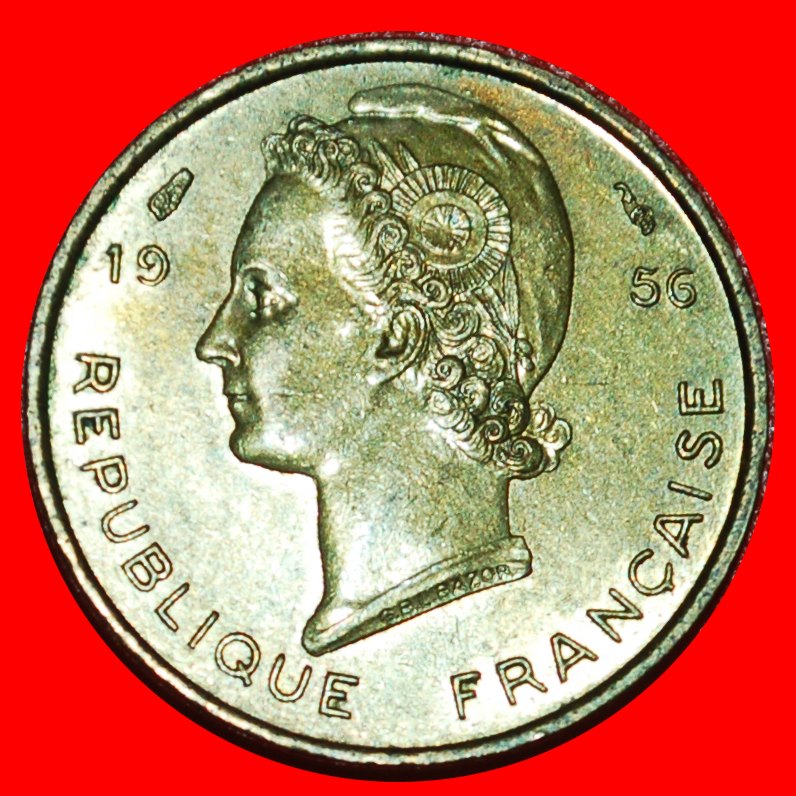 * FRANCE: FRENCH WEST AFRICA ★ 5 FRANCS 1956 MINT LUSTRE! ★LOW START ★ NO RESERVE!   