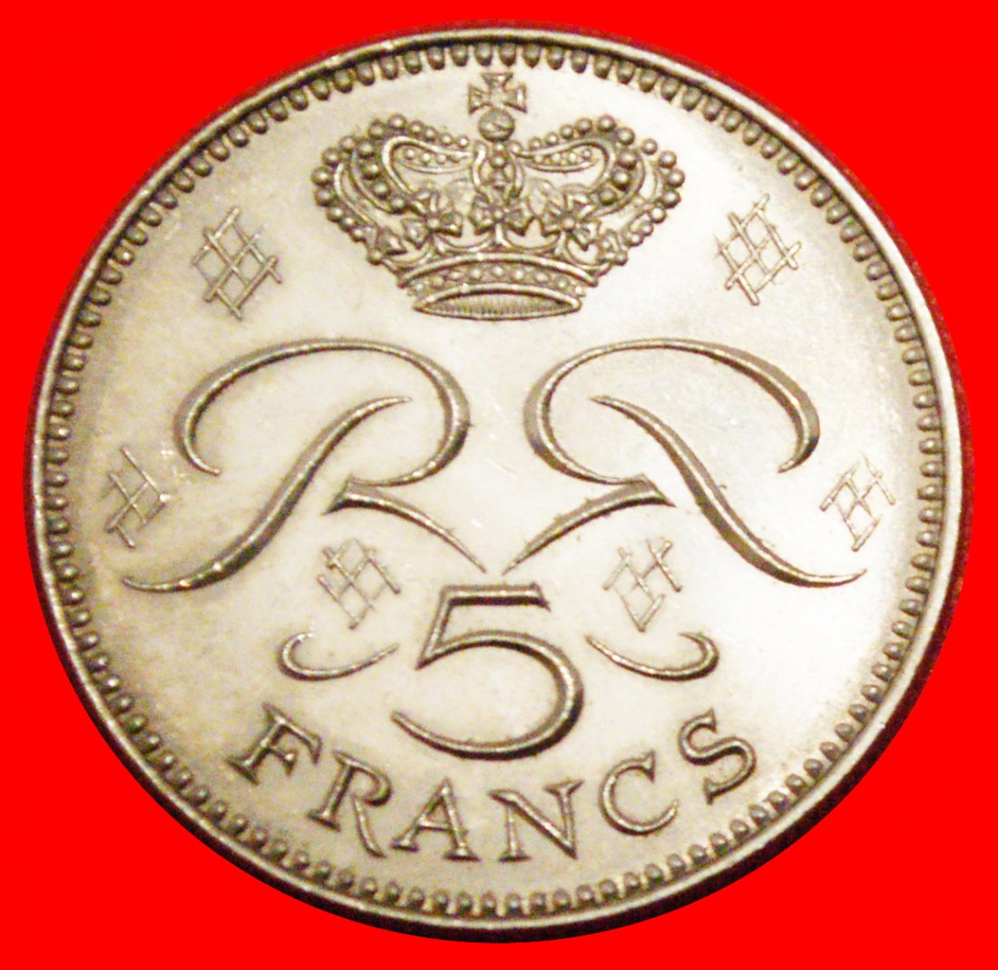  * FRANCE (1970-1995): MONACO ★ 5 FRANCS 1974 ERROR RAINIER III (1949-2005) ★LOW START ★ NO RESERVE!   