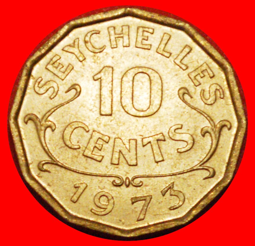  * GREAT BRITAIN (1953-1974): SEYCHELLES★10 CENTS 1973 ELIZABETH II 1953-2022★LOW START ★ NO RESERVE!   