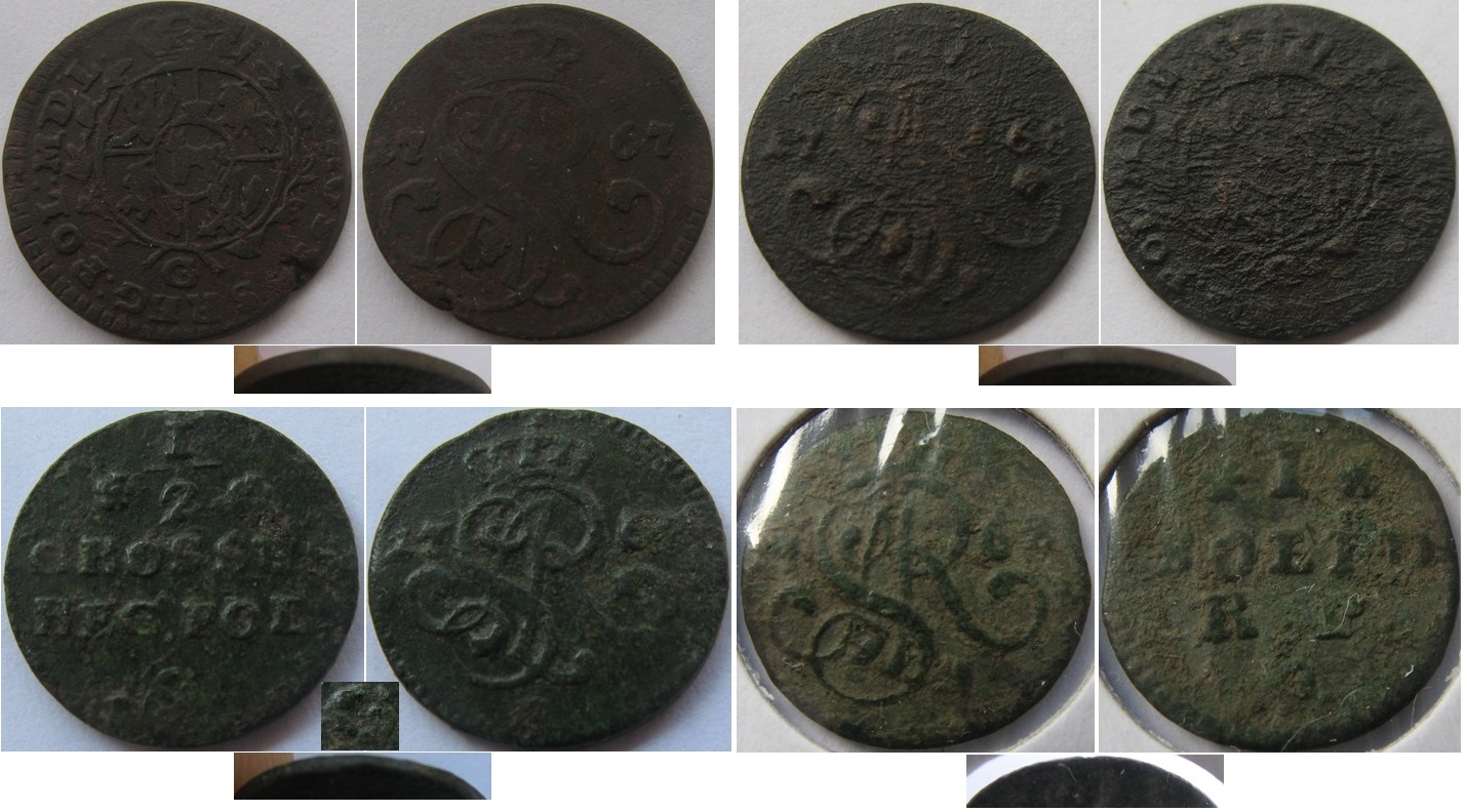  1767-1768,Polish–Lithuanian Commonwealth,set 4 coins:Półgrosz/Grosz /Szeląg,Krakov Mint   