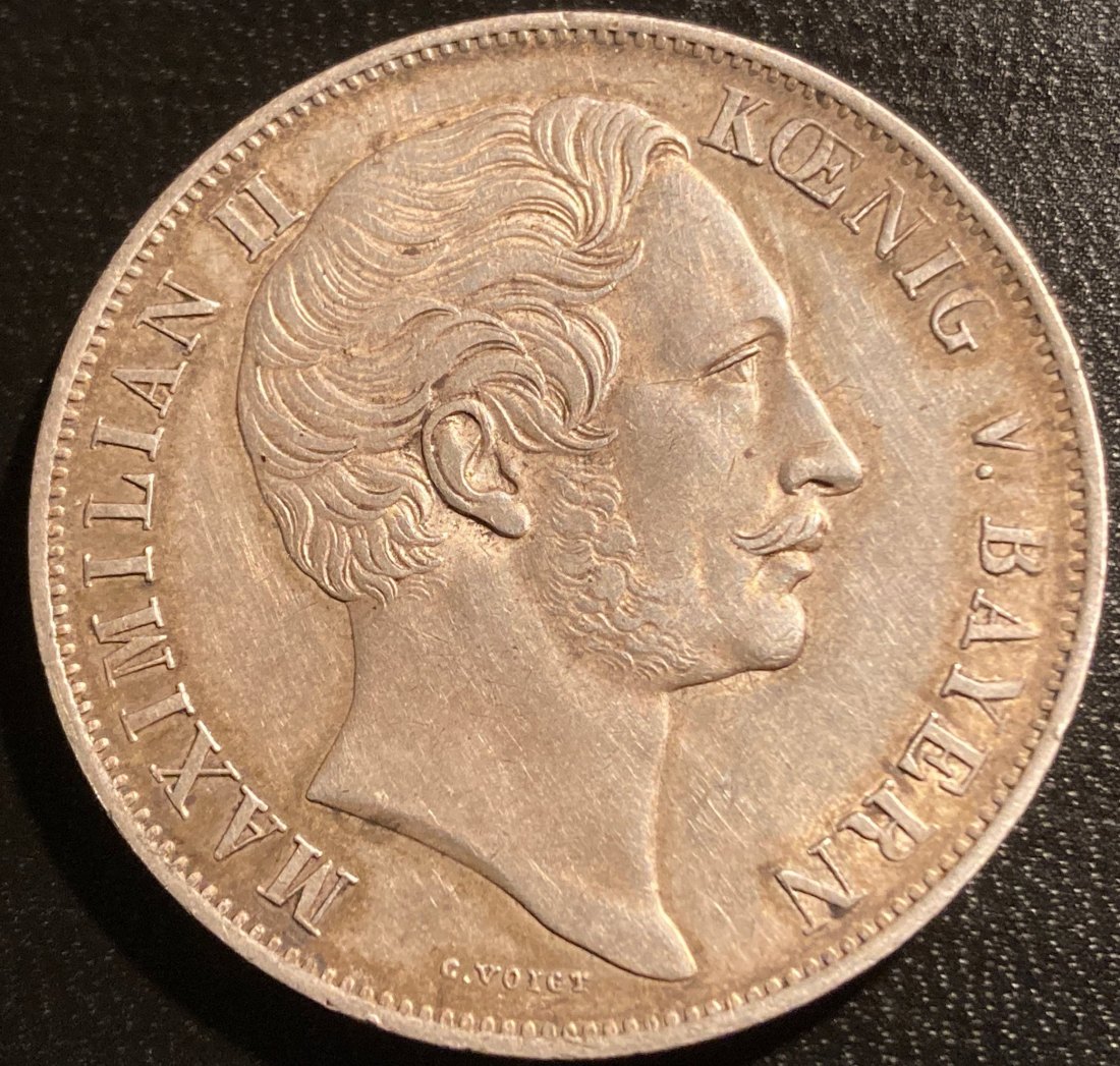 Altdeutschland 2 Gulden 1855 Bayern - Silbermünze - Doppelgulden