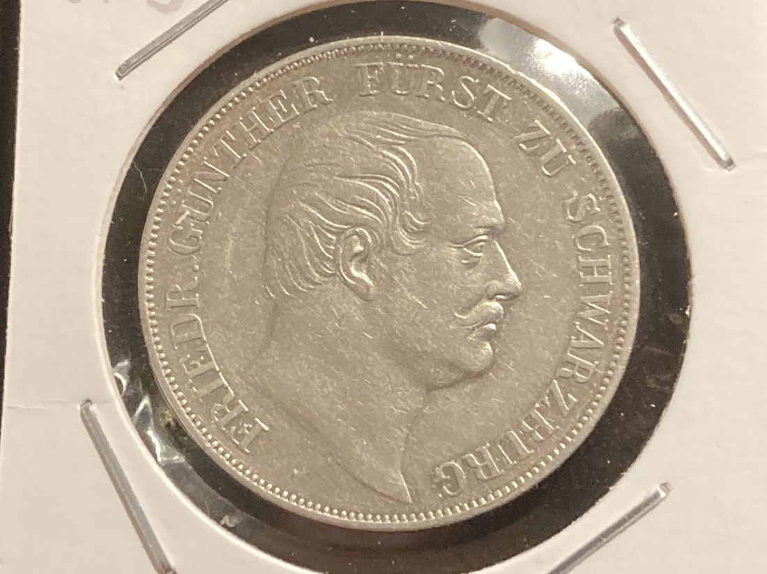  Altdeutschland - 1 Taler 1866 Schwarzburg Rudolstadt - Silbermünze   