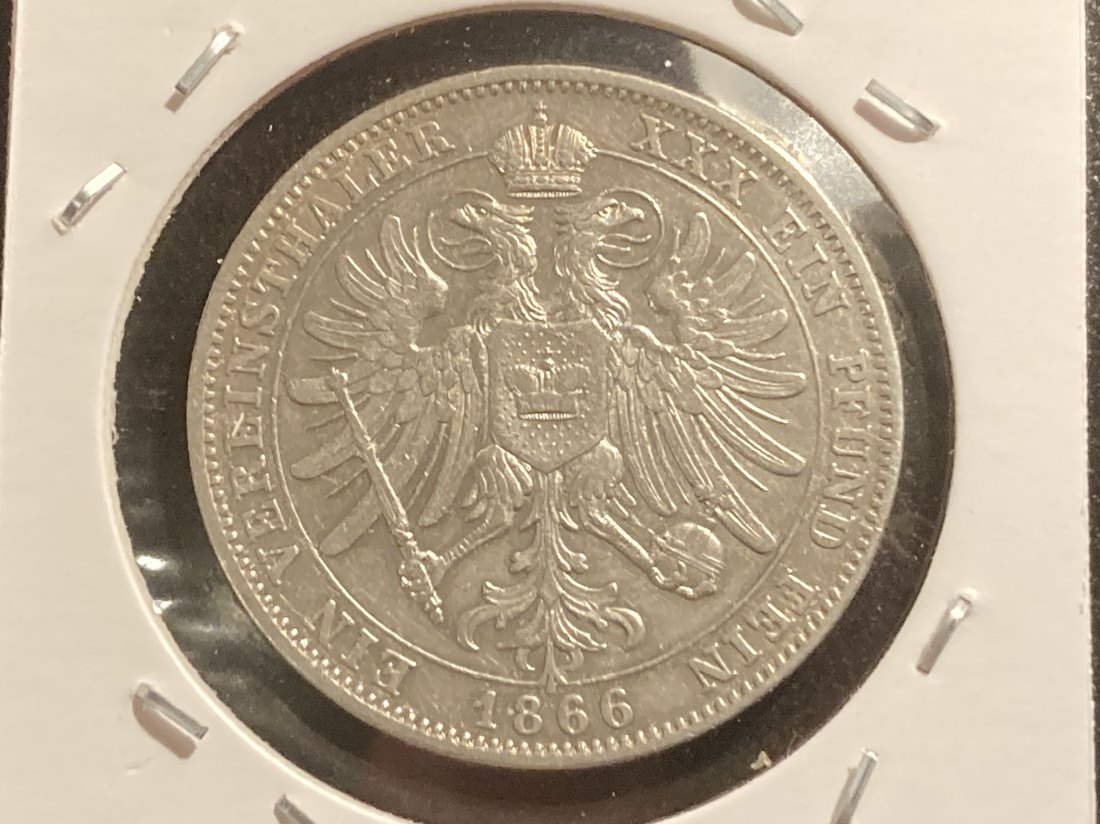  Altdeutschland - 1 Taler 1866 Schwarzburg Rudolstadt - Silbermünze   