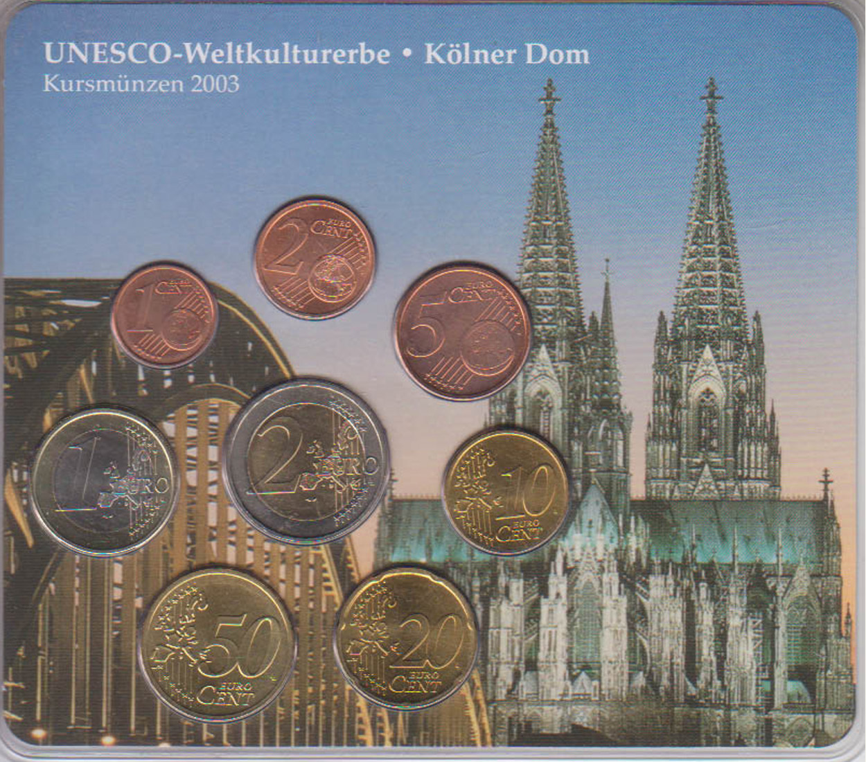  Sonder-KMS BRD mit *UNESCO-Weltkulturerbe - Kölner Dom* 2003 nur 500 Stück!   
