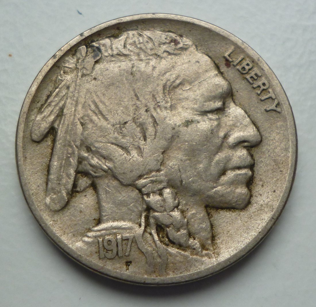  USA 5 Cents 1917 Indianerkopf/Büffel   