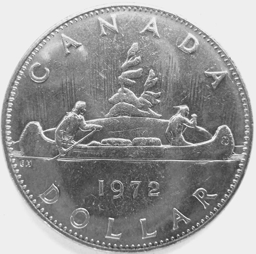 Kanada 1 Dollar 1972, Kanu, kein Silber   
