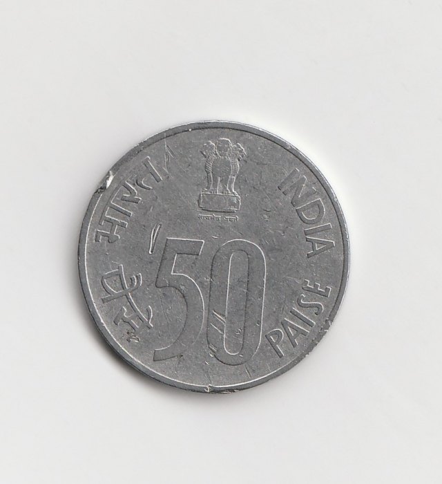  50 Paise Indien 1988 mit Münzzeichen C unter der Jahreszahl  (N137)   