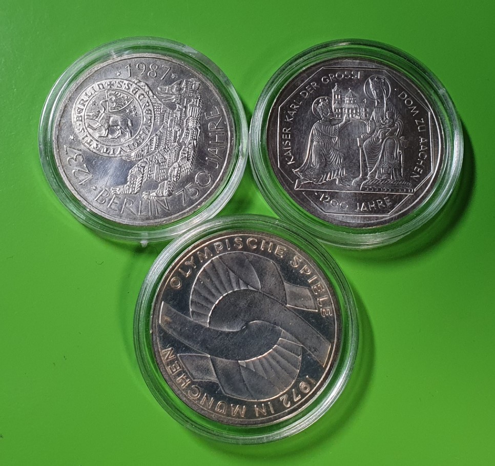  BRD 3 x 10 Deutsche Mark Drei Silber Münzen Gedenkmünzen Bundesrepublik Deutschland   