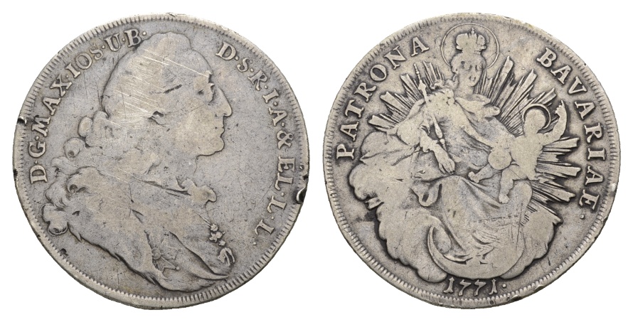  Bayern Madonnentaler 1771; Maximilian III. Joseph 1745-1777, Randfehler   