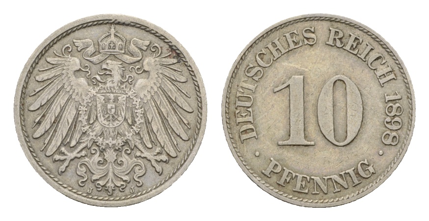  Kaiserreich; 10 Pfgennig 1898   