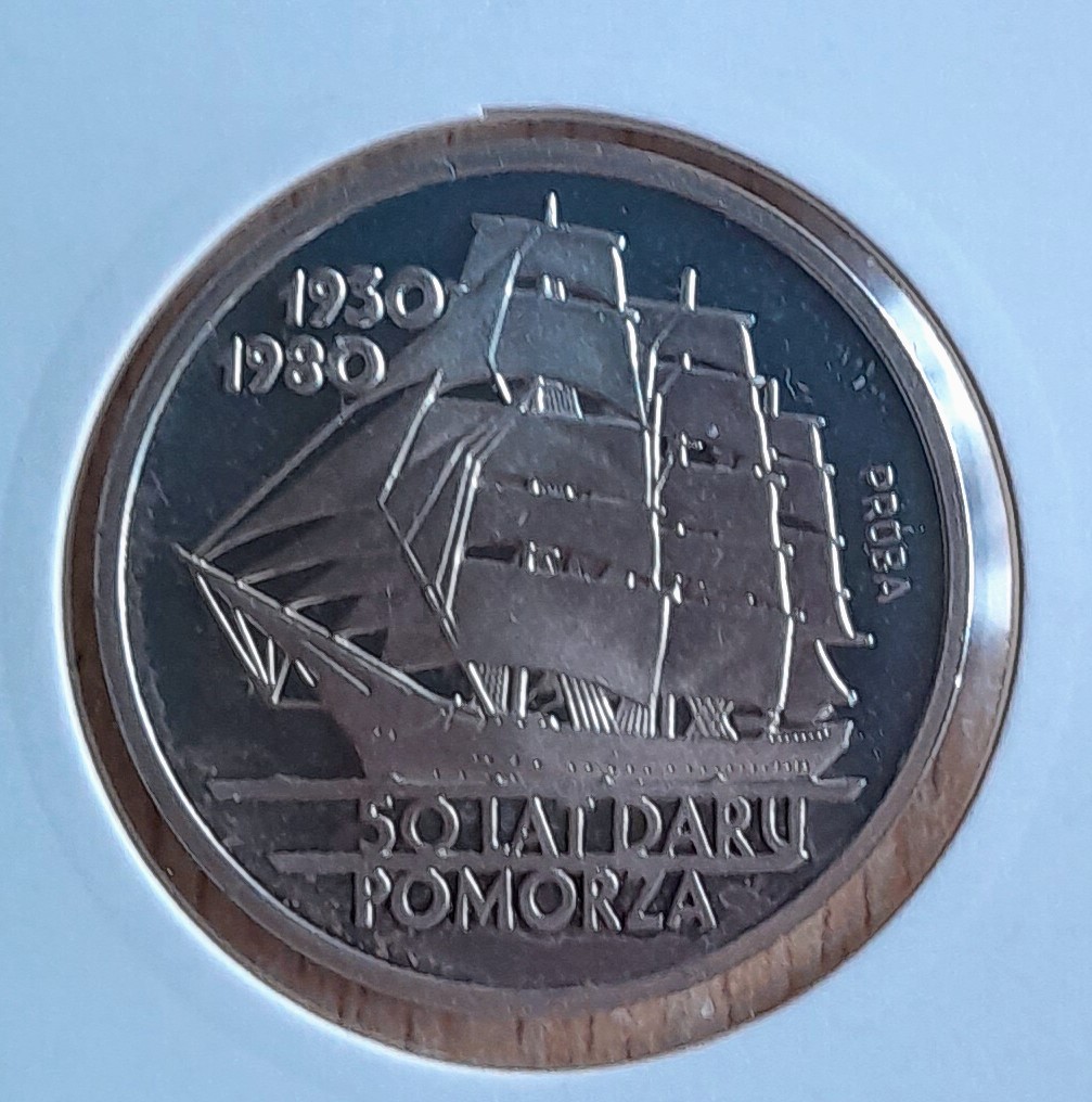  100 Zloty 1980 PP Probe Dar Pomorza Segelschiff Silber   