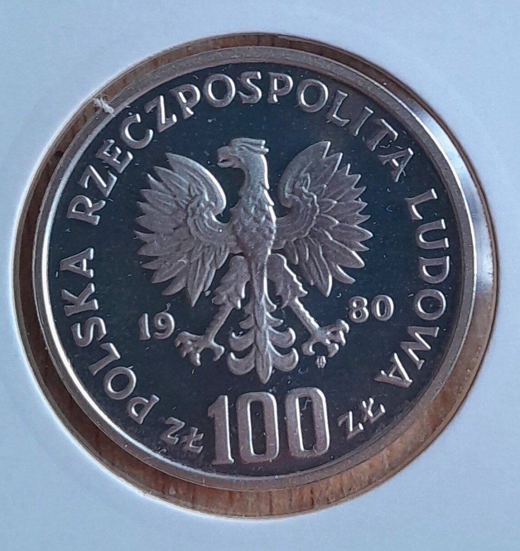  100 Zloty 1980 PP Probe Dar Pomorza Segelschiff Silber   