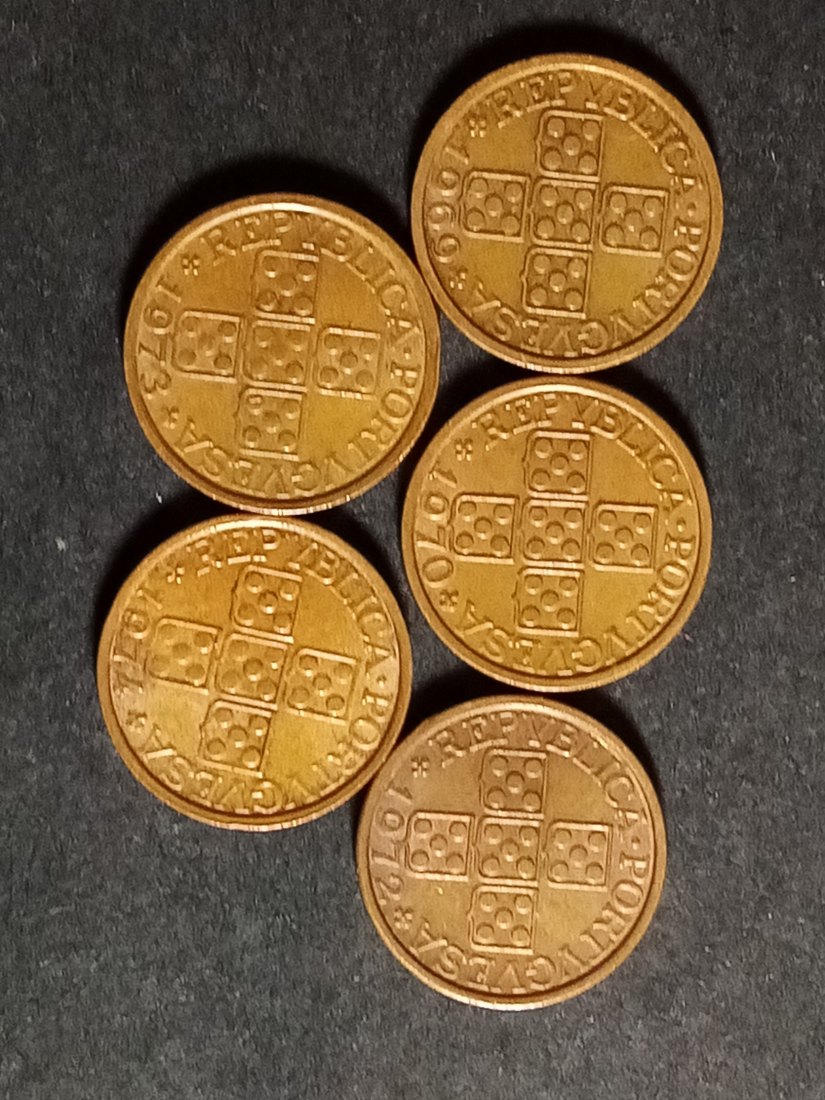  Portugal - 5 Münzen 20 Centavos 1969-1974   