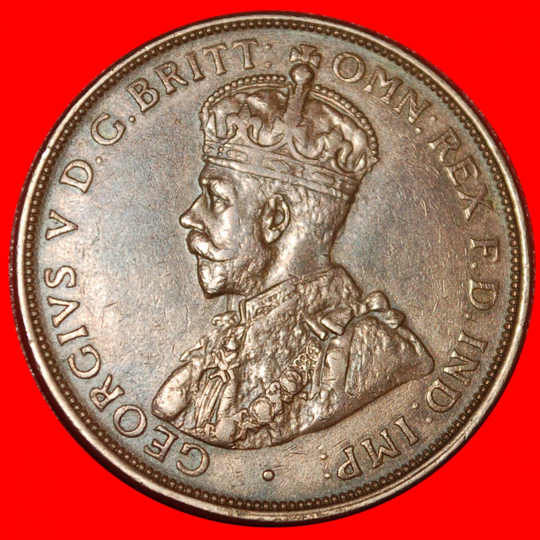  * BRITAIN DIES: AUSTRALIA ★ 1 PENNY 1919 DOT! GEORGE V (1911-1936)  LOW START ★ NO RESERVE!   