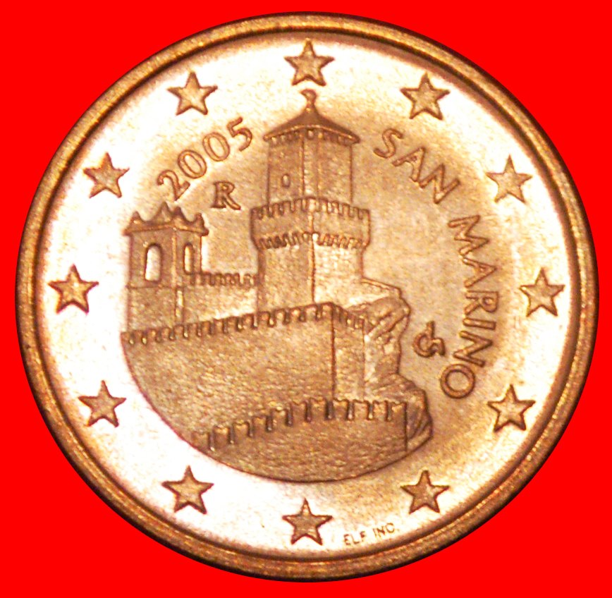 * ITALIEN (2002-2016): SAN MARINO ★ 5 EUROCENT 2005R SELTEN BU STEMPELGLANZ! ★OHNE VORBEHALT!