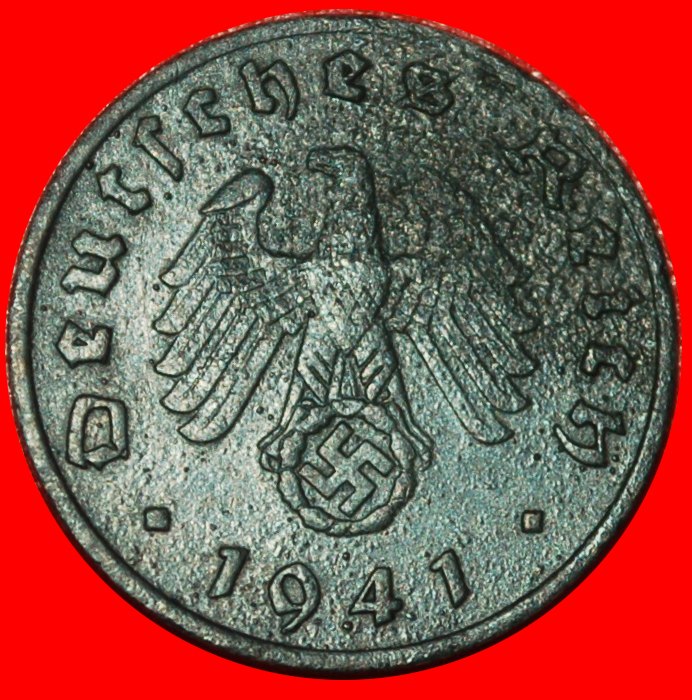  * DRITTES REICH (1933-1945): DEUTSCHLAND ★ 1 REICHSPFENNIG 1941J! HAMBURG 1940-1945!★OHNE VORBEHALT!   