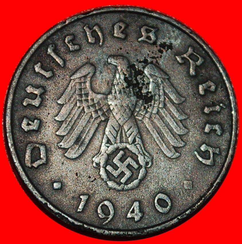  * HAKENKREUZ: DEUTSCHLAND ★ 10 PFENNIG 1940E SACHEN! 3. REICH 1933-1945! ★OHNE VORBEHALT!   