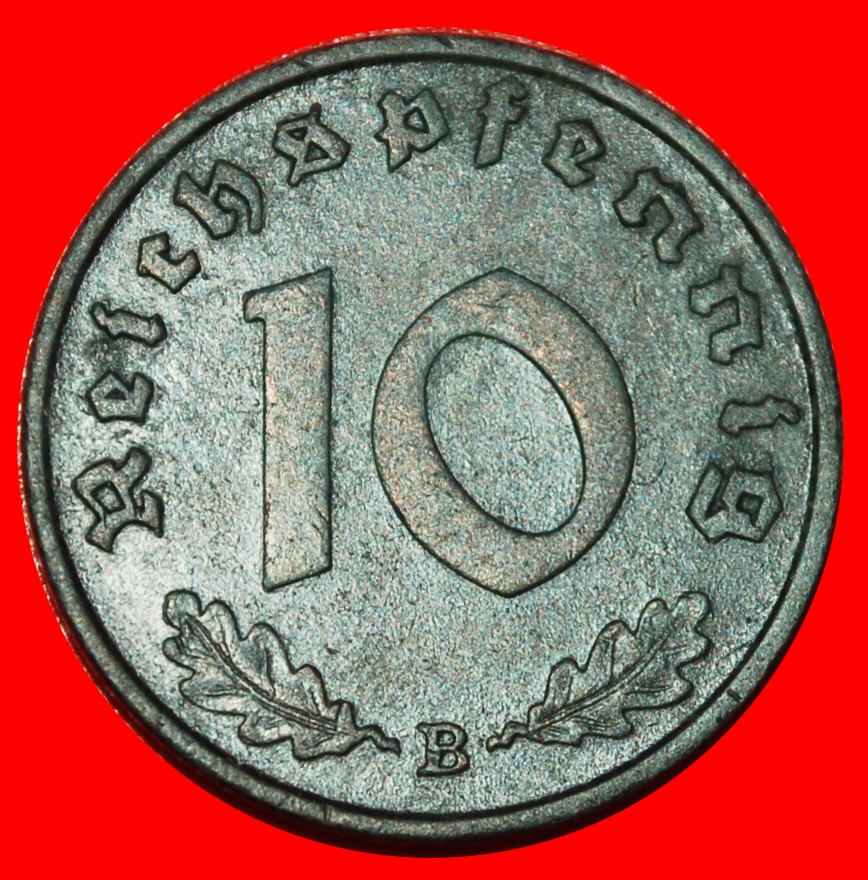  * AUSTRIA 1940-1945: GERMANY ★10 PFENNIGS 1941B SWASTIKA 3 REICH (1933-1945)★LOW START ★ NO RESERVE!   