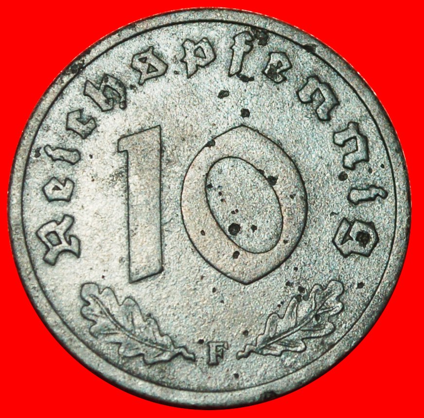  * SWASTIKA 1940-1945: GERMANY ★ 10 PFENNIGS 1941F BADEN-WUERTTEMBERG! ★LOW START ★ NO RESERVE!   