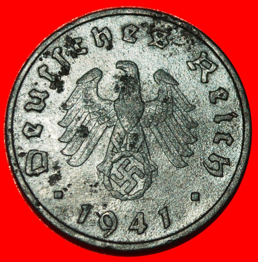  * SWASTIKA 1940-1945: GERMANY ★ 10 PFENNIGS 1941F BADEN-WUERTTEMBERG! ★LOW START ★ NO RESERVE!   