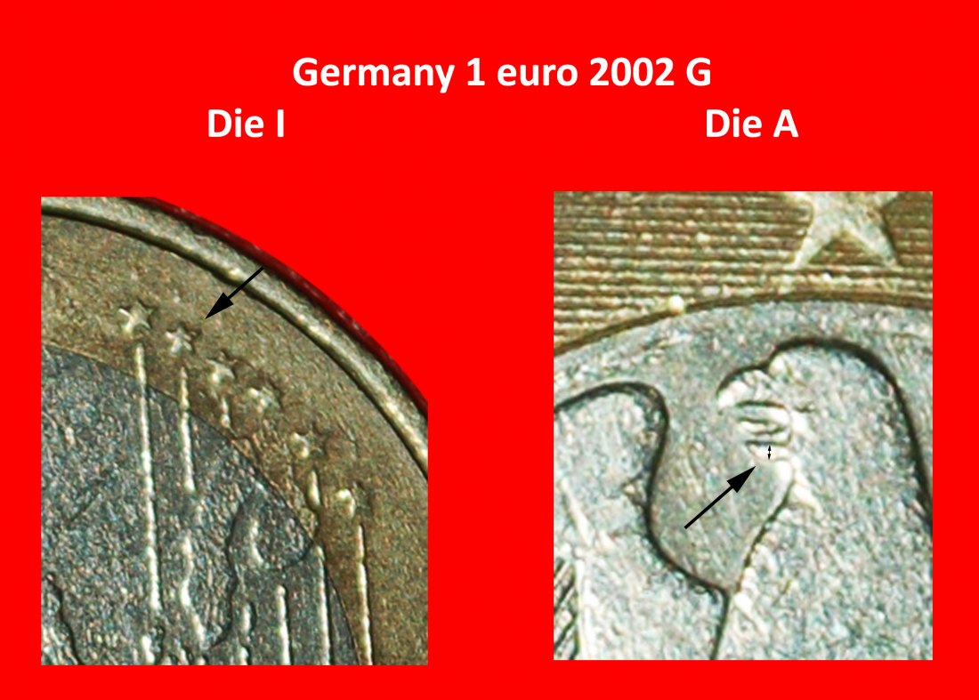  * PHALLIC TYPE (2002-2006): GERMANY ★ 1 EURO 2002G DIES I+A!★LOW START ★ NO RESERVE!   