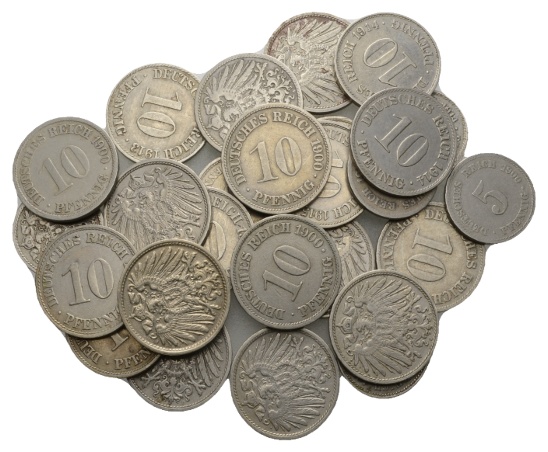  Kaiserreich; Lot; 27 Kleinmünzen   