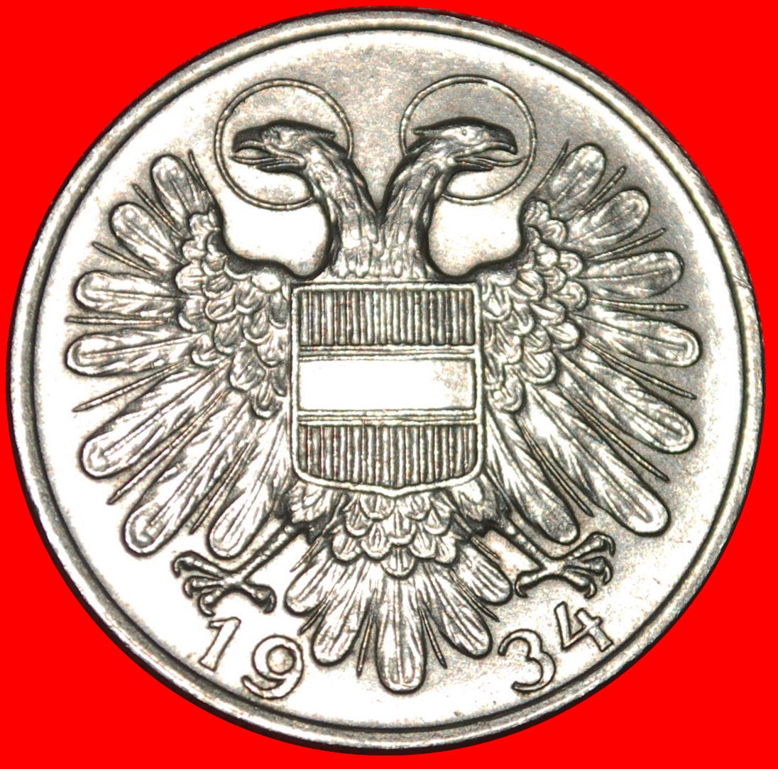  * NOT COMMUNIST EAGLE (1934-1935): AUSTRIA ★ 1 SCHILLING 1934 MINT LUSTRE! LOW START ★ NO RESERVE!   