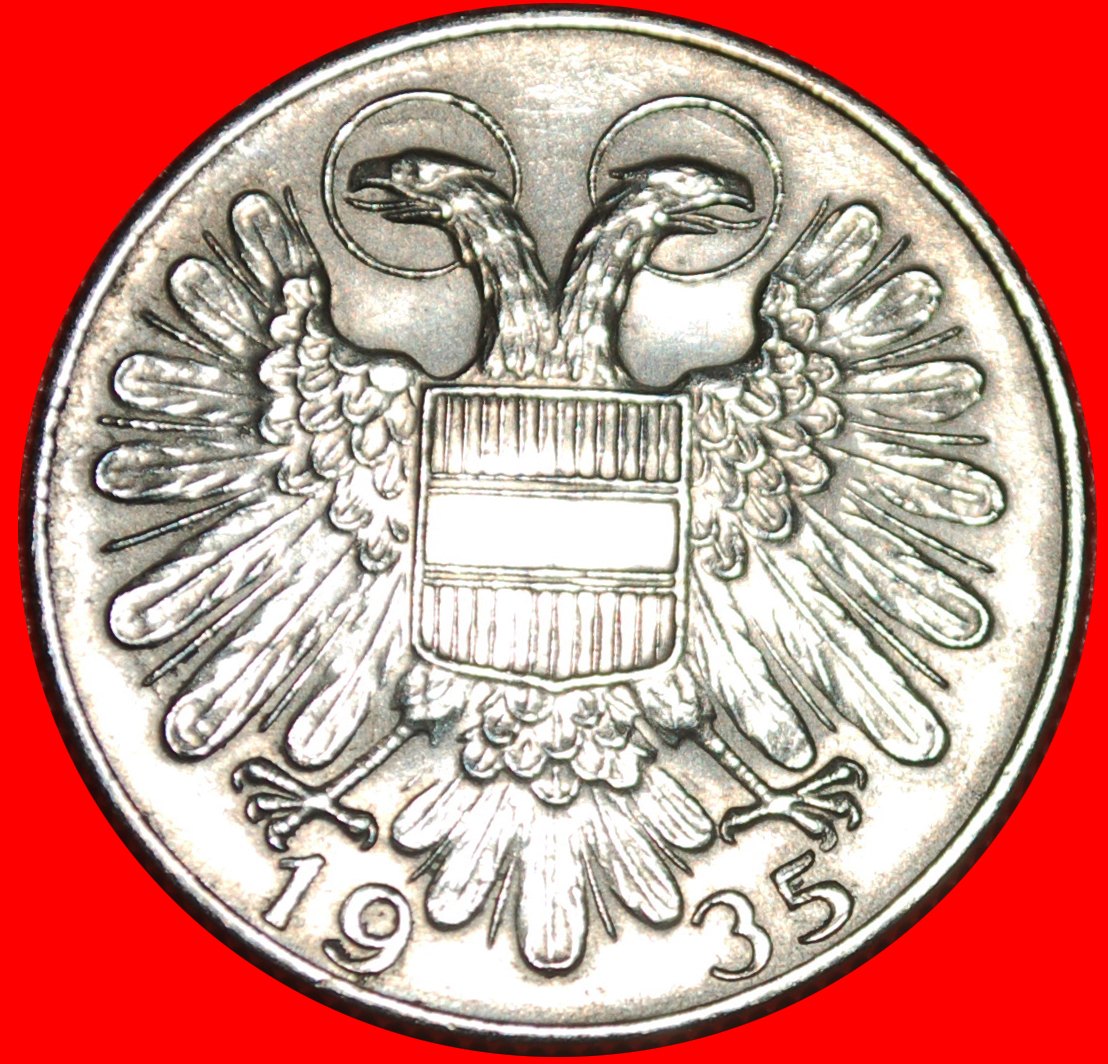  * NOT COMMUNIST EAGLE (1934-1935): AUSTRIA ★ 1 SCHILLING 1935 MINT LUSTRE! LOW START ★ NO RESERVE!   