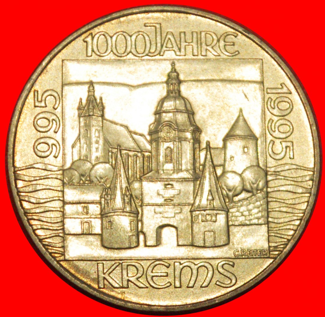  * KREMS on RIVER 995: AUSTRIA ★ 20 SHILLINGS 1995 UNC MINT LUSTRE!  LOW START ★ NO RESERVE!   