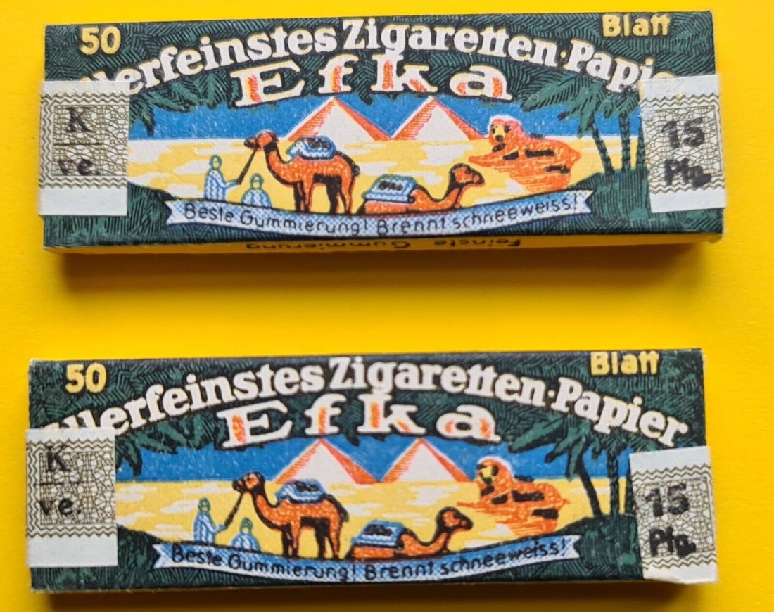  2x 50 Blatt EFKA Zigarettenblättchen aus dem Dritten Reich ungeöffnet !   