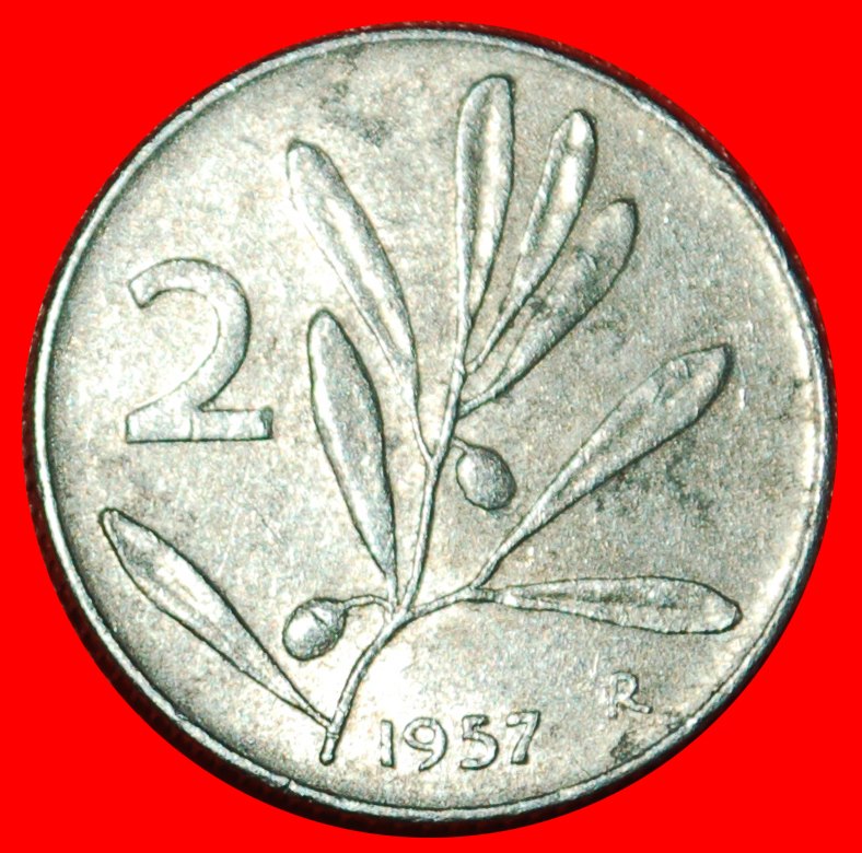  * BIENE (1953-2001): ITALIEN ★ 2 LIRE 1957R! ★OHNE VORBEHALT!   