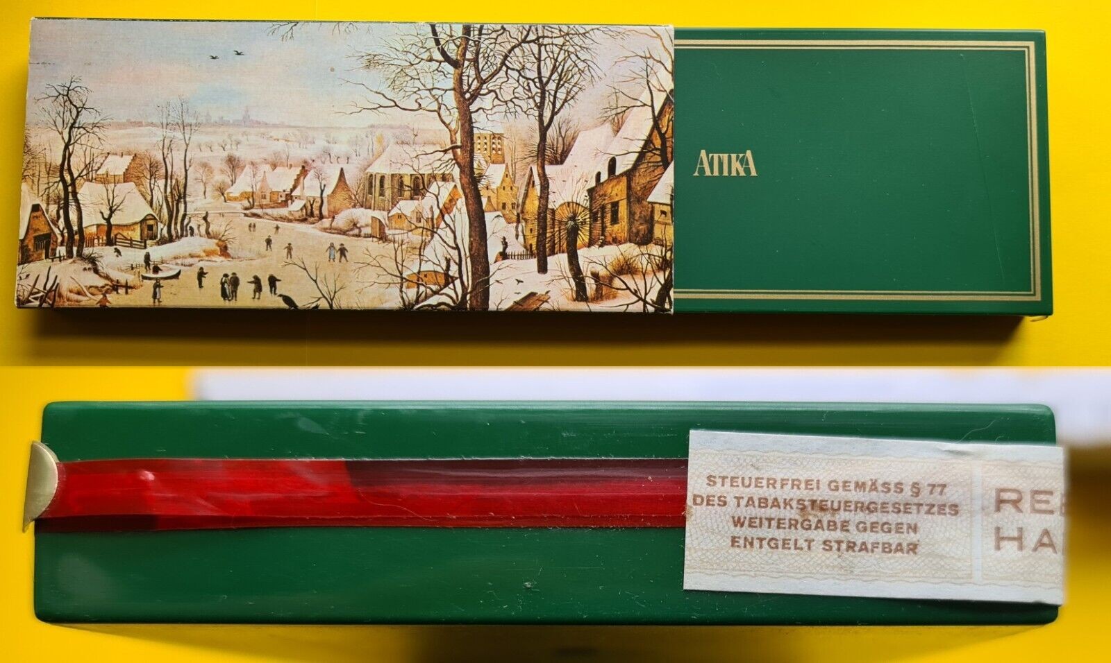  Zigaretten - ATIKA Limitierte Edition Winterlandschaft (1970) 48er Plasikbox UNGEÖFFNET voll   