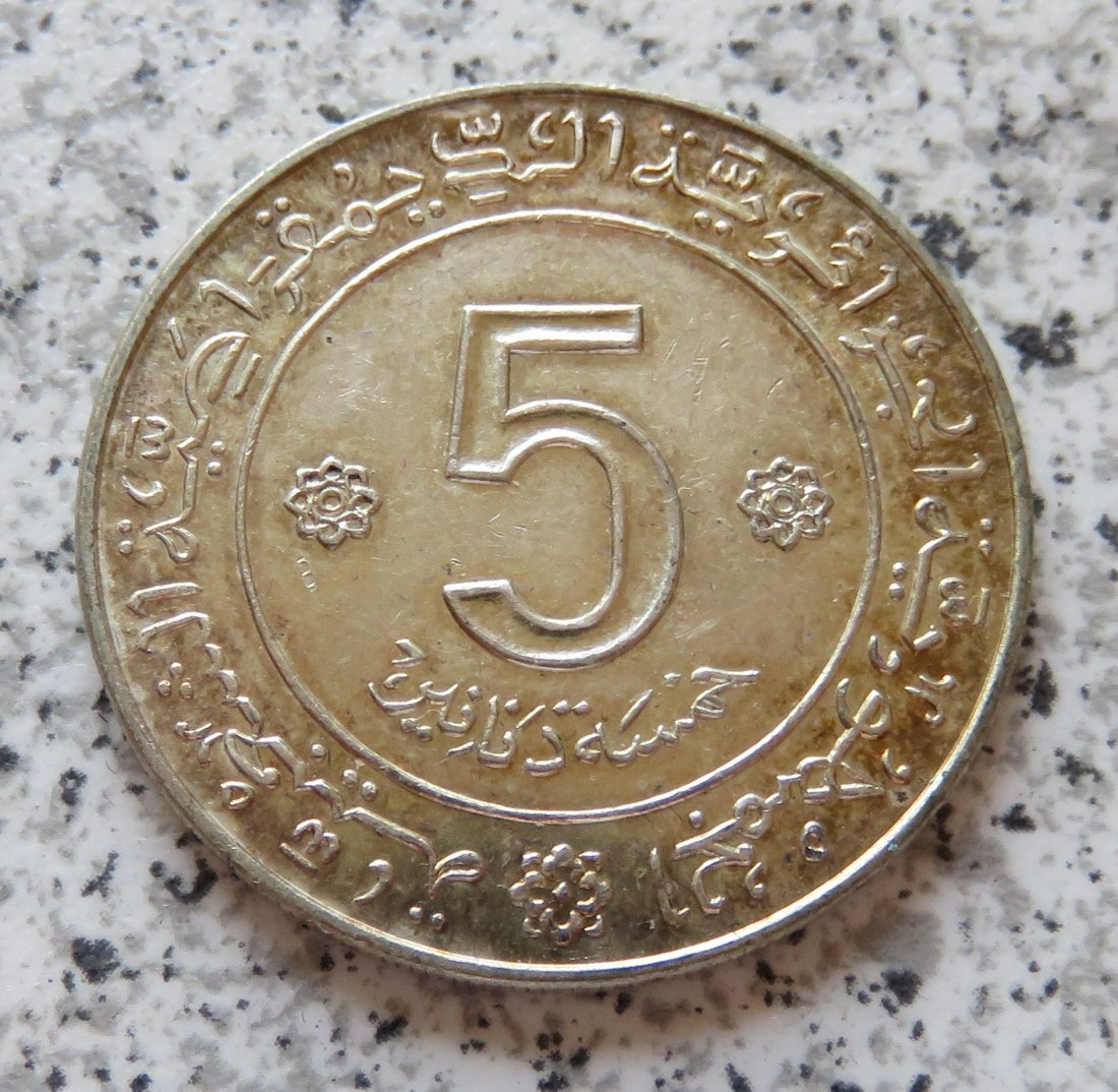  Algerien 5 Dinars 1972, Silberversion   